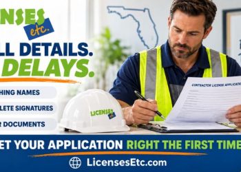 Florida contractor reviewing an application to avoid licensing mistakes and delays